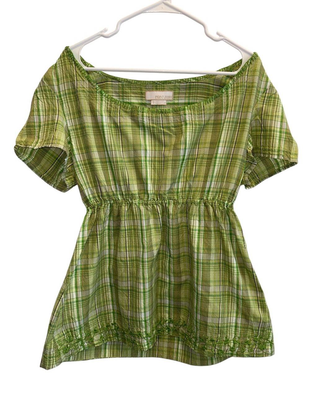 Vintage Y2K Point Zero plaid babydoll top